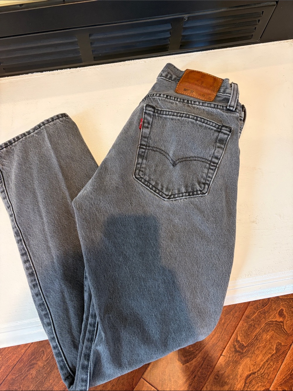 Levi's Men's Gray Relaxed Jeans with Leather Patch